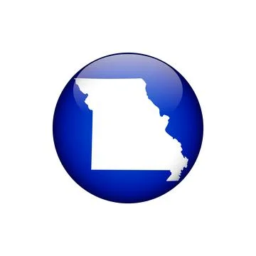 Missouri Circle Button States of US Map Icon Vector Template Illustration D.. 스톡 일러스트