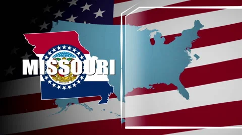 Missouri Countered Flag and Information Panel Stock Footage 66774313