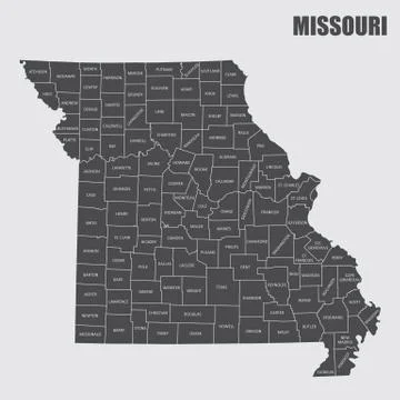 Missouri County Map Stock Illustration