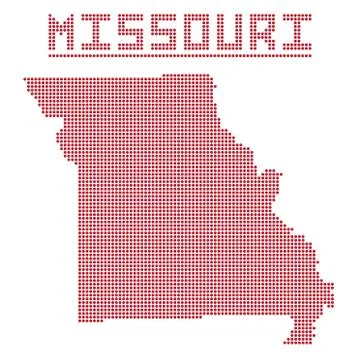 Missouri Dot Map Stock Illustration