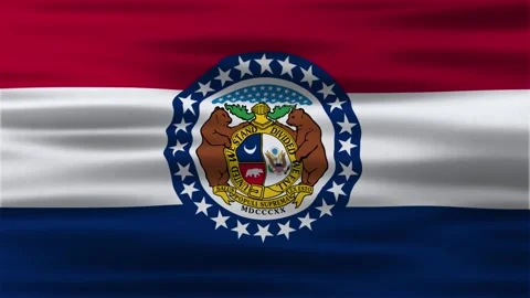 Missouri flag animation Stock Footage 312485299
