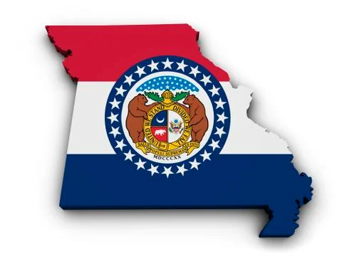 Missouri flag map shape Stock Illustration