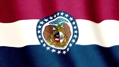 Missouri flag waving animation Video stock 76149012