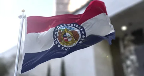 Missouri flag waving-seamless-loop-4k-60fps Stock Footage 345146317