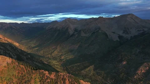 Missouri Gulch Mount Elbert La Plata Peak 14ers Buena Vista Colorado aerial Stock Footage 346741427