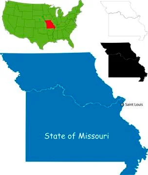 Missouri map Stock Illustration