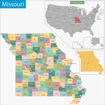 Missouri map Stock Illustration