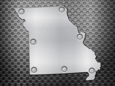 Missouri metal map Illustrazione stock