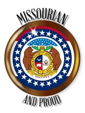Missouri Proud Flag Button Stock Illustration