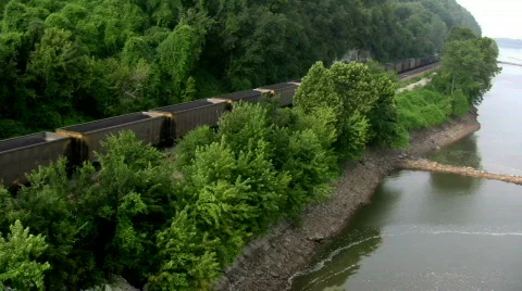 Missouri River Train Stock Footage 156332