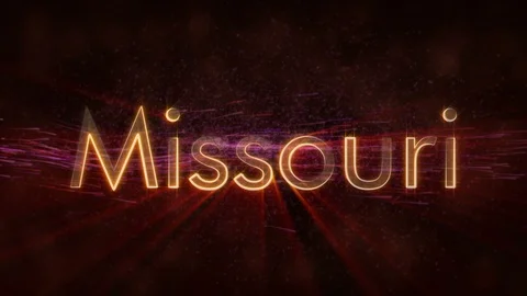 Missouri - Shiny looping state name text animation Stock Footage 99577203