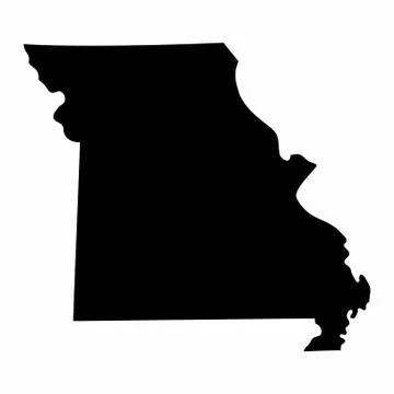 Missouri silhouette map Stock Illustration