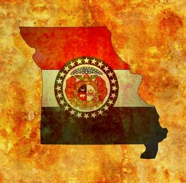 Missouri state with flag Stock Illustration