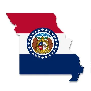 Missouri State Flag Map with clipping path Stock Illustration