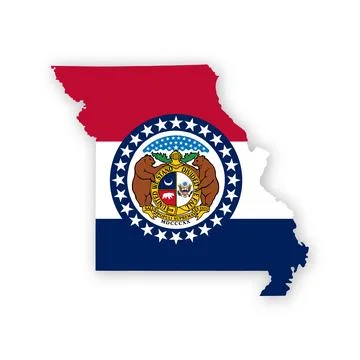 Missouri State Flag Map Ilustración de archivo