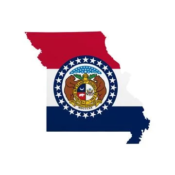 Missouri State Flag Map Stock Illustration