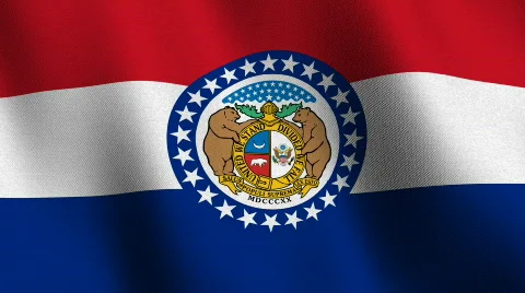 Missouri state flag - seamless loop Stock Footage