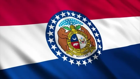 Missouri State Flag waving in the wind Stock Footage 236082407