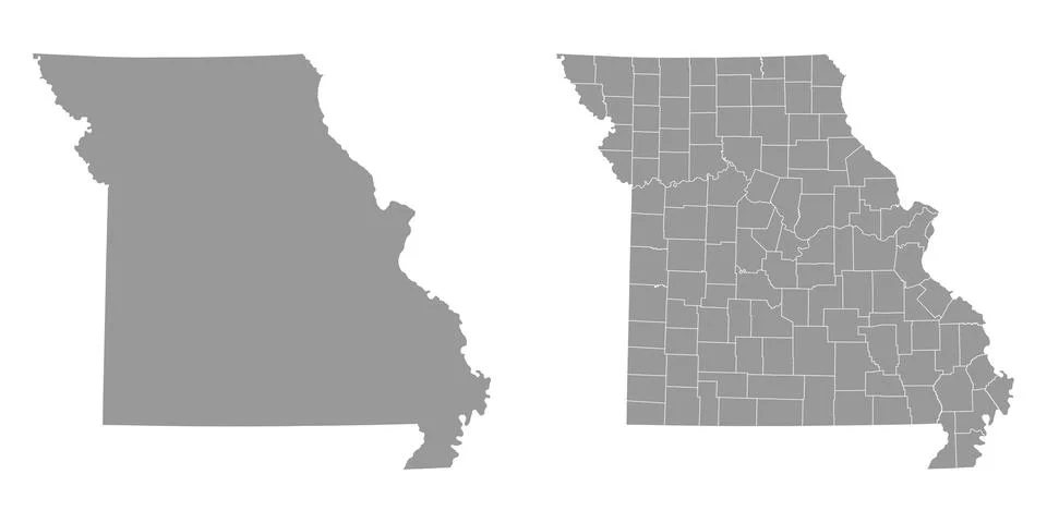 Missouri state gray maps. Vector illustration. Stock Illustration