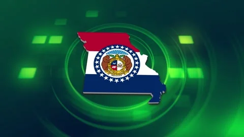 Missouri State Map and Flag Background Stock Footage 344648266