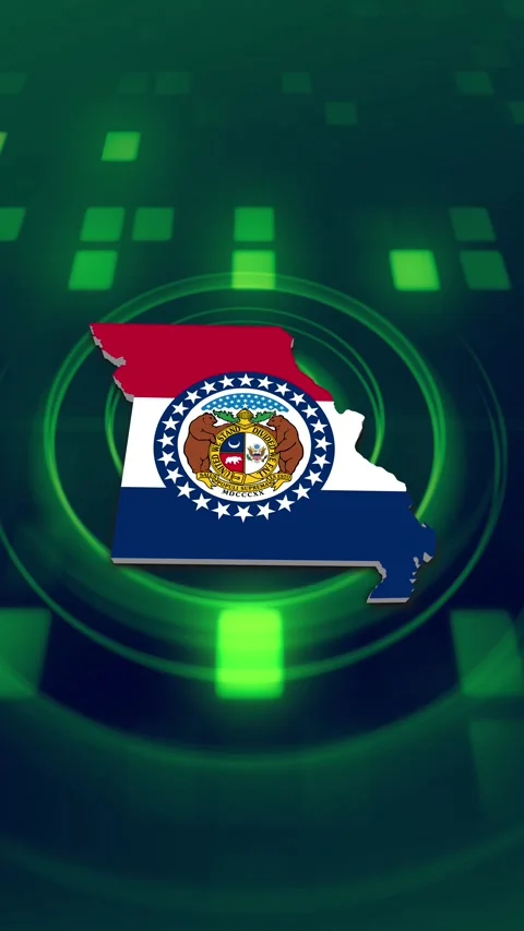 Missouri State Map and Flag Background Stock-Footage 347216160