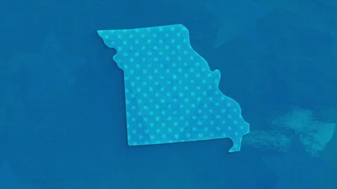 Missouri State Map with Blue Dotted Texture Stock Footage 331685834
