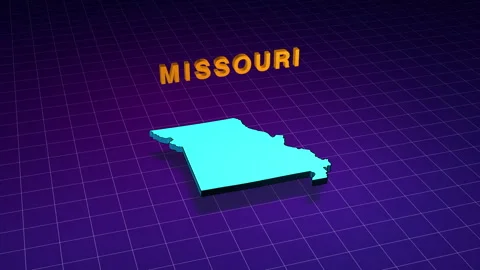 Missouri state map in a retro 3d digital environment 库存影片 347369208