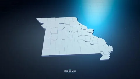 Missouri USA state map with glowing tech digital network style Stock Footage 340614053