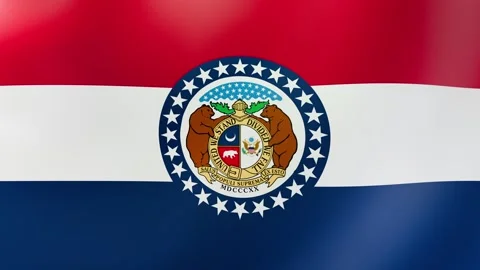 Missouri Waving flag up Stock Footage 303001575