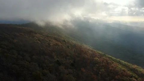 Mist along the hills Stock Footage 142552105