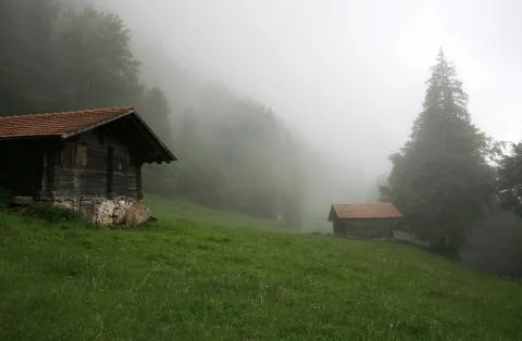Mist in alps Stock Photos