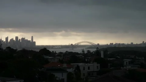 Mist and golden light over Sydney 4K Stock Footage 150242503