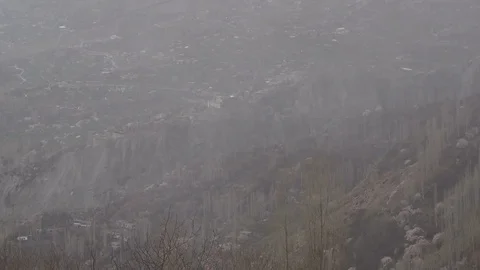 Mist and Moving Clouds over the Hunza Stock Footage 114922501