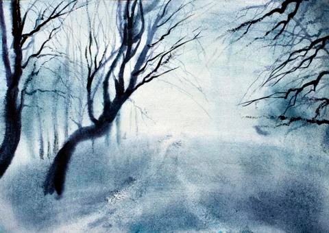 Mist and twilight Stock Illustration
