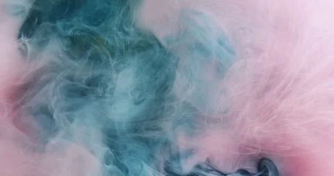 Mist cloud paint water blend pink blue vapor flow Stock Footage 303561973