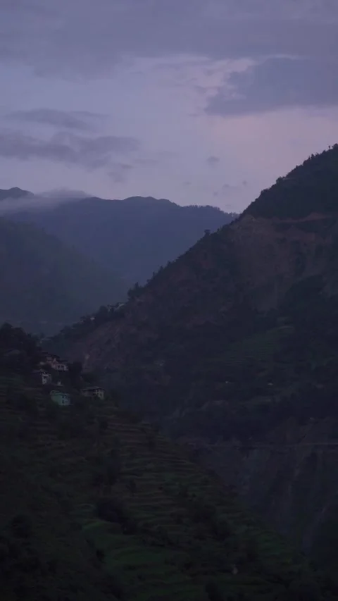 Mist covered valley with mosoon clouds Stock Footage 202689512