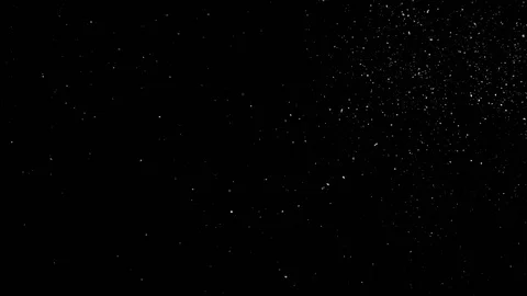 Mist of falling snow particles isolated on black background Stock Footage 125772464