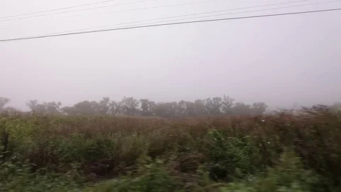 Mist Floating over Parcels and Lots Stockbeeldmateriaal 83444130