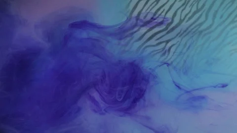 Mist floating paint water mix blue zebra pattern Stock Footage 281536172