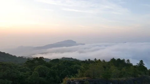 Mist Flowing on top mountain Stock-Footage 76445541