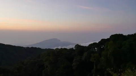 Mist Flowing on top mountain Stock-Footage 76476574