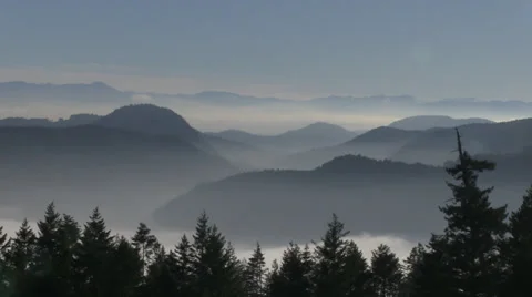 Mist layered hills 스톡 동영상 36639498