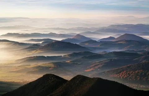 Mist with many peak Stock Photos