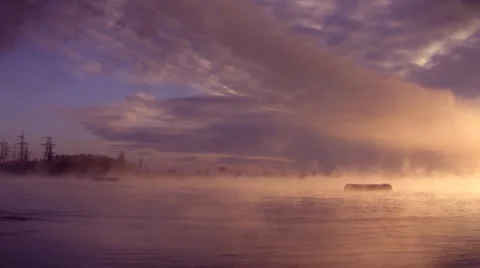 Mist over the lake Stock-Footage 6678319