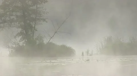 Mist over the lake Stock Footage 22144868