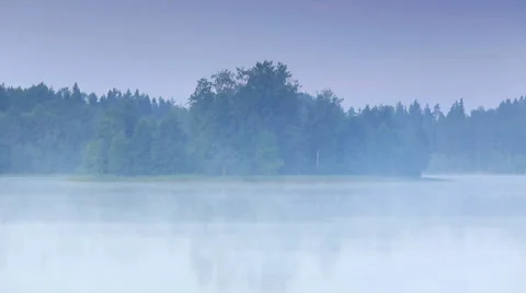 Mist over the lake Moiseevskoe, Stock Footage 29680352