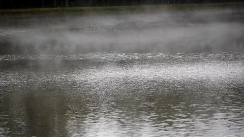 Mist over lake slo-mo Stock Footage 111923968