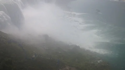 Mist Rises over the Niagara Falls Stock Footage 88336688