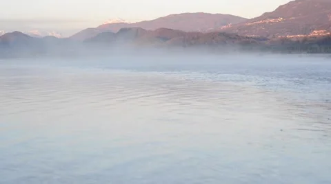 Mist rising from the river Video stock 63456080