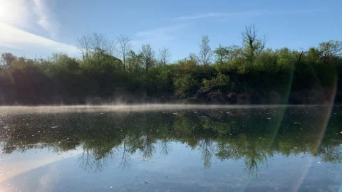 Mist on a Small Lake Video stock 150385611
